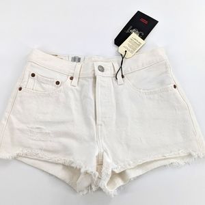 Levi's 501 white off denim shorts New Size 26